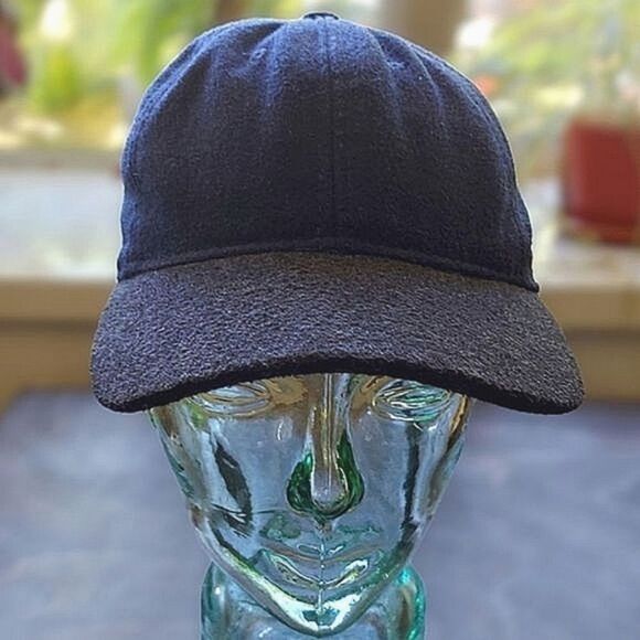 Vtg fleece two-tone navy and charcoal baseball cap - Picture 4 of 8